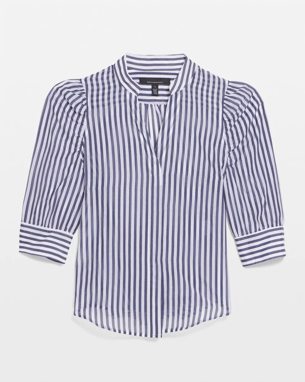 トップス HYKE STRIPE HAMMER SATINBACKRIBON BLOUSE HYKE STRIPE HAMMER SATINBACKRIBON BLOUSE